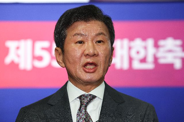 6일 사퇴한 정몽규 대한축구협회장. 연합뉴스