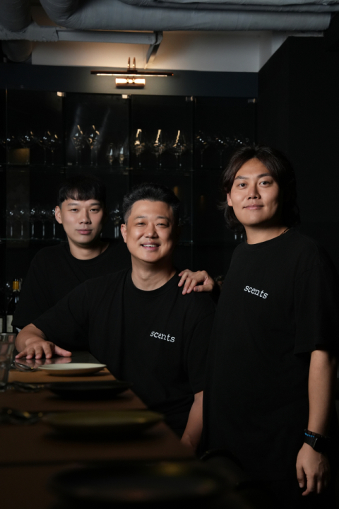 센츠의 최석명, 박민욱 소믈리에와 조용남 셰프(왼쪽부터).