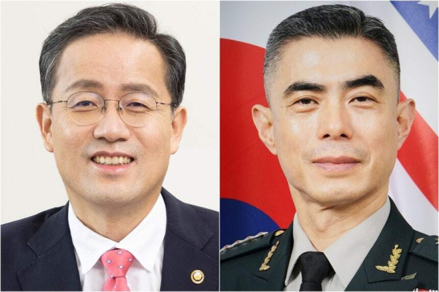 이형일 부총리 겸 재정경제부 장관 후보자(왼쪽)와 강신철 국방부 장관 후보자. 연합뉴스 자료사진