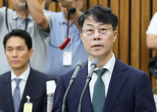 김성수 대법관 후보자가 14일 국회에서 열린 국회인사청문특별위원회 인사청문회에서 인사말을 하고 있다. 연합뉴스