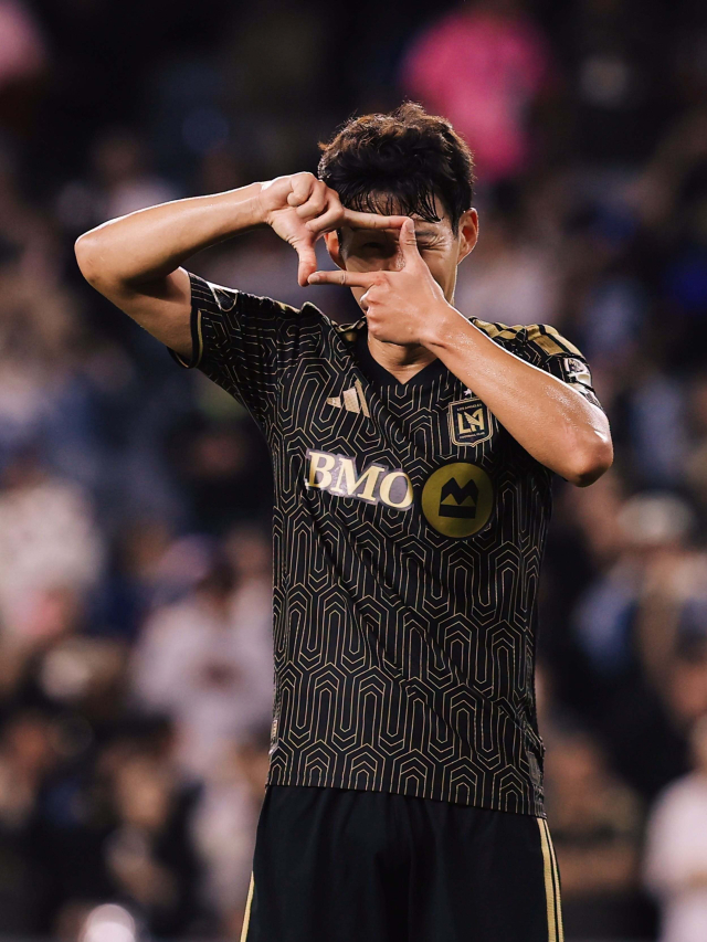 시즌 9호골을 넣은 뒤 세리머니하는 LAFC 손흥민. LAFC SNS 캡쳐